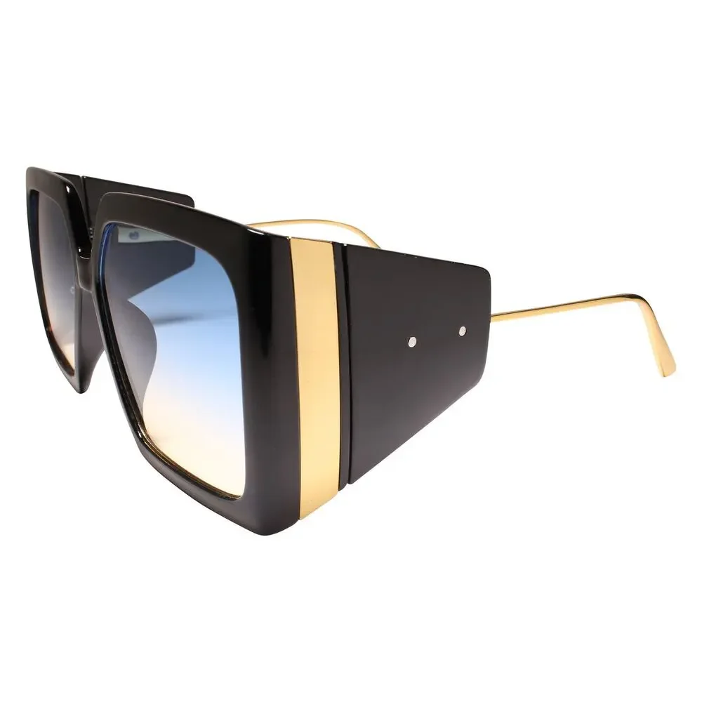 Classy Upscale Fashionable Womens Sunglasses Blue and Yellow Lens